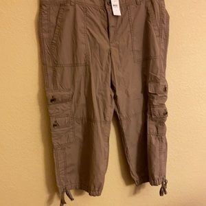 Light brown cargo capri pants